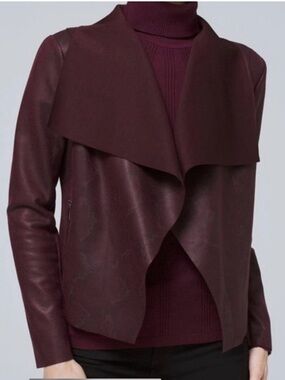 White House Black Market Drape Open Front Snake Print Jacket Size M